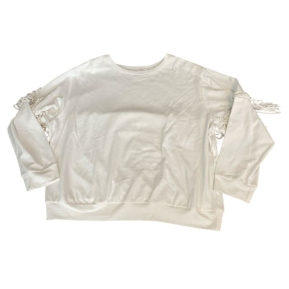Main Strip White Fringe Sweatshirt